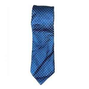 Alby Made in Italy Blue & Gold Checkered Silk Tie 56”